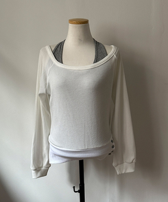 【SET】オフショルボタントレーナー ホルターネックキャミソール