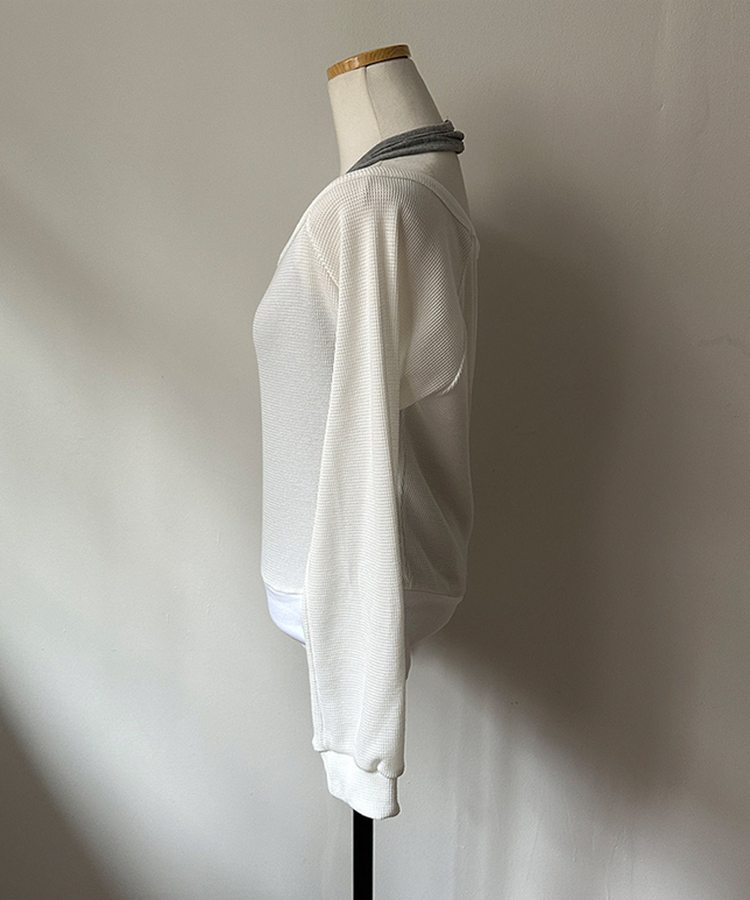 【SET】オフショルボタントレーナー ホルターネックキャミソール