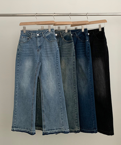 【丈別】ウォッシュドブーツカットデニム