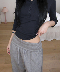 ピンタックワイドトレーニングパンツ GREY