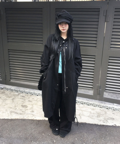 デイリーロングモッズジャンパー BLACK