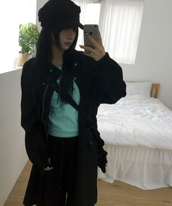 デイリーロングモッズジャンパー BLACK