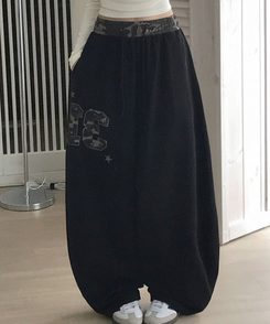 ミリタリーワイドトレーニングパンツ BLACK