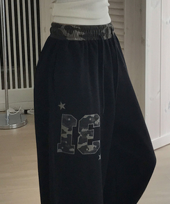 ミリタリーワイドトレーニングパンツ BLACK