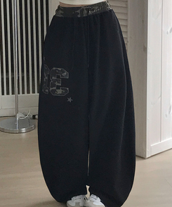 ミリタリーワイドトレーニングパンツ BLACK