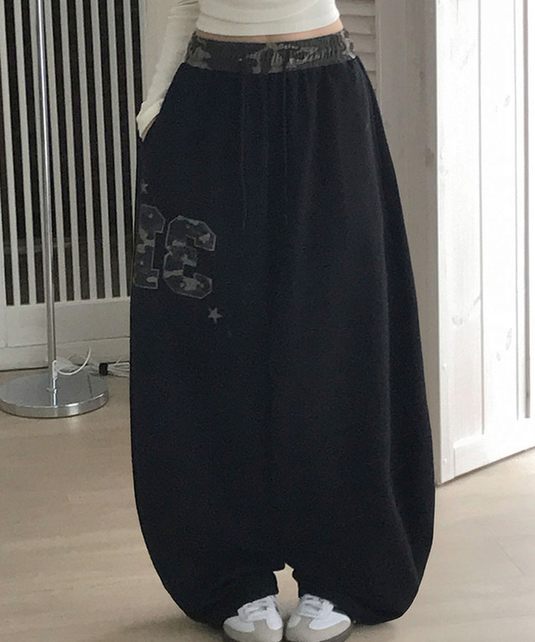 ミリタリーワイドトレーニングパンツ BLACK