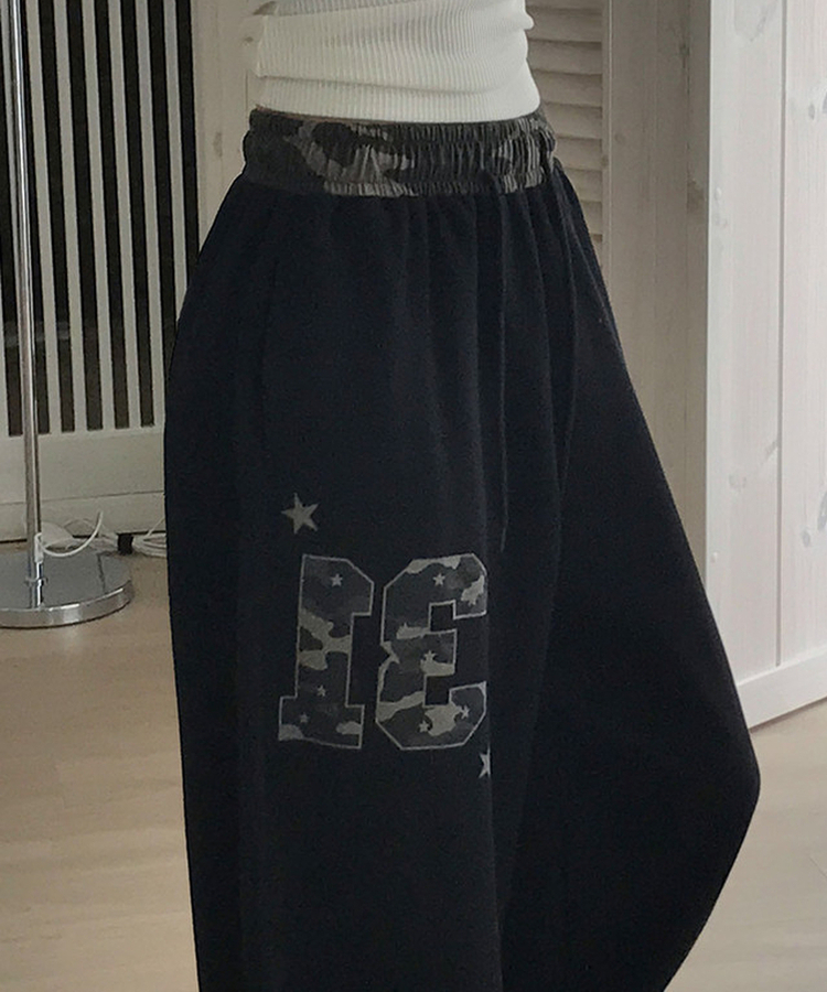 ミリタリーワイドトレーニングパンツ BLACK