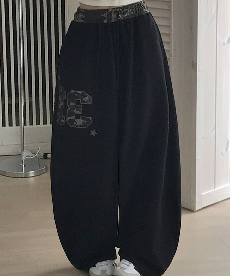 ミリタリーワイドトレーニングパンツ BLACK