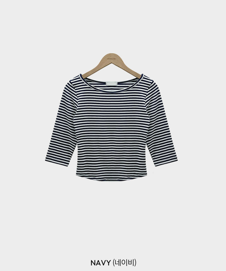 세상 부드러운 촉감말랑 보들 단가라 7부 라운드 굴림 티셔츠