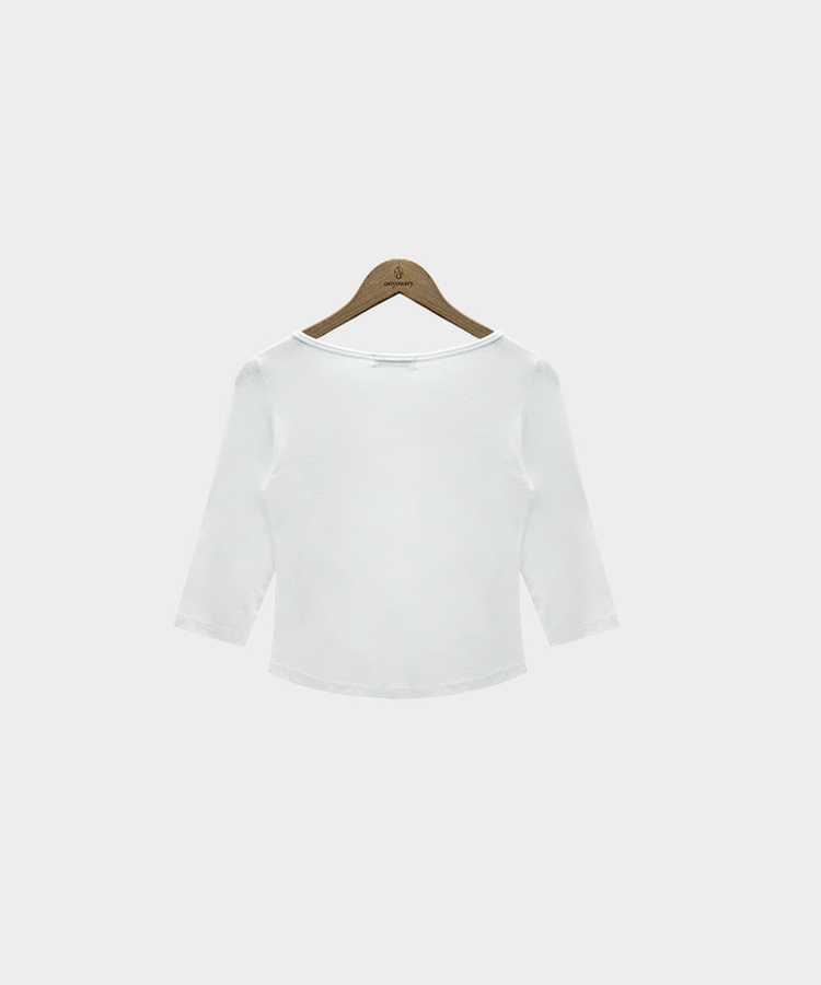 라인정리 베이직 데일리 여리핏 7부 긴팔 라운드 굴림 티셔츠