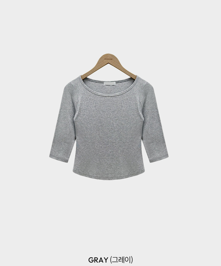 라인정리 베이직 데일리 여리핏 7부 긴팔 라운드 굴림 티셔츠
