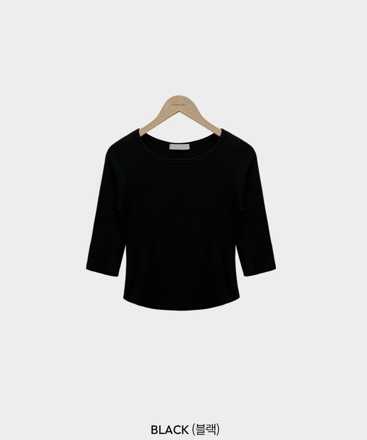 라인정리 베이직 데일리 여리핏 7부 긴팔 라운드 굴림 티셔츠