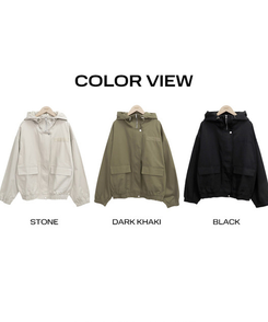 カジュアルコットンフードジャンパー