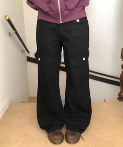 【丈別】ベーシックカーゴパンツ BLACK