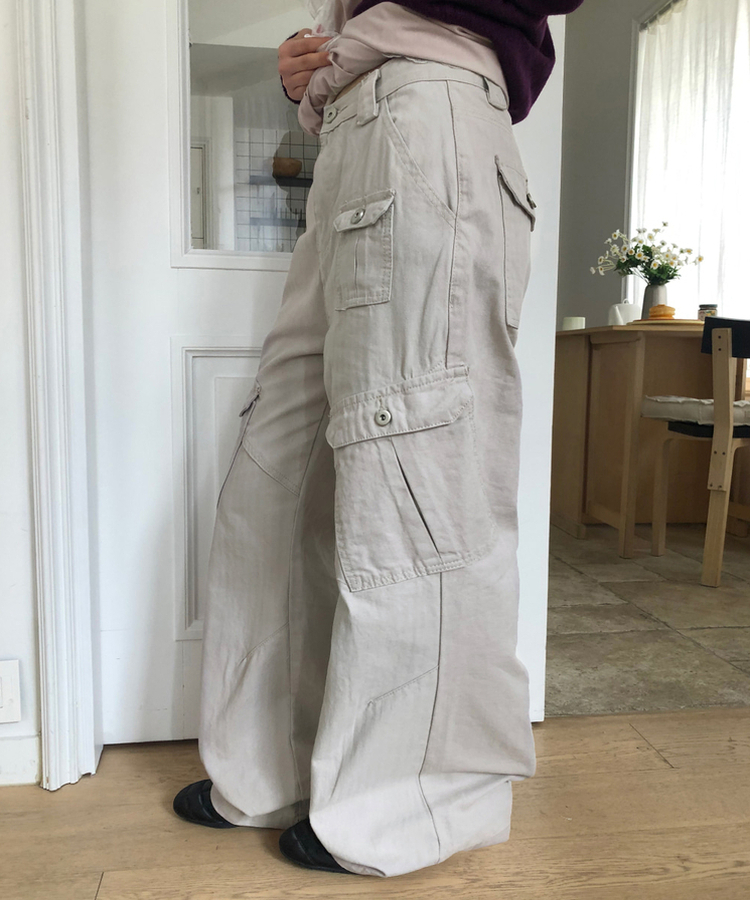 【丈別】ベーシックカーゴパンツ CREAM
