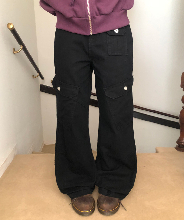 【丈別】ベーシックカーゴパンツ BLACK