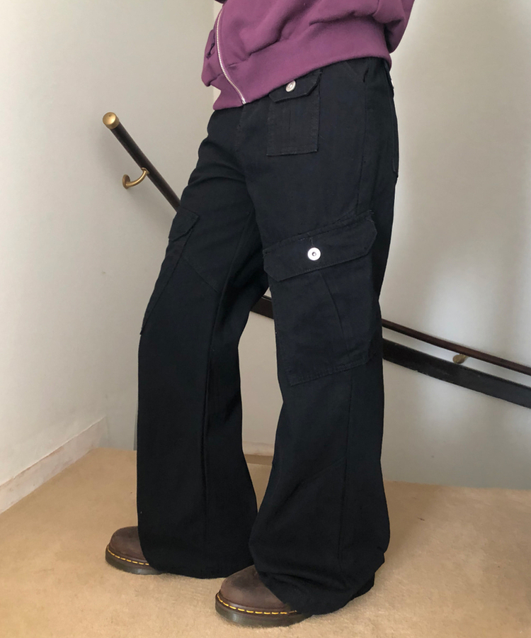 【丈別】ベーシックカーゴパンツ BLACK