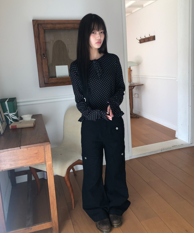 【丈別】ベーシックカーゴパンツ BLACK