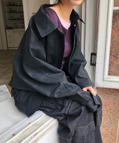 オーバースエードジャケット BLACK