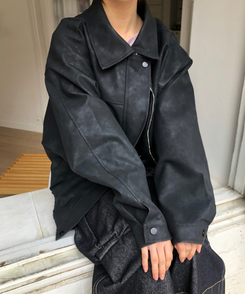 オーバースエードジャケット BLACK