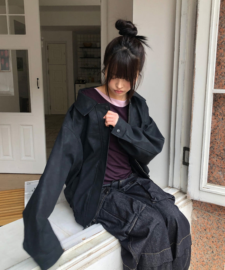 オーバースエードジャケット BLACK