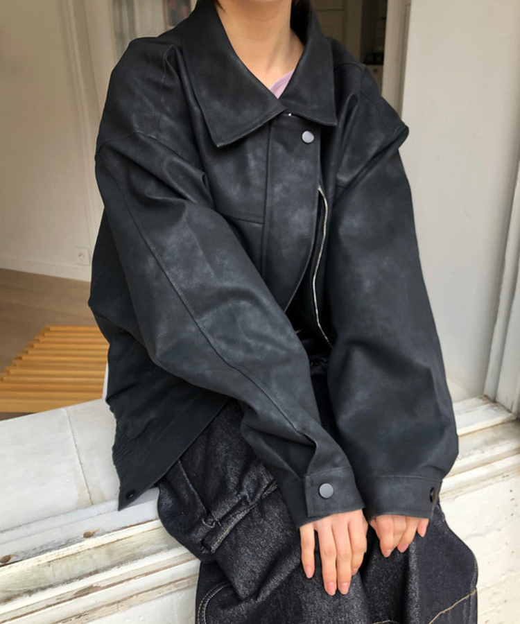 オーバースエードジャケット BLACK