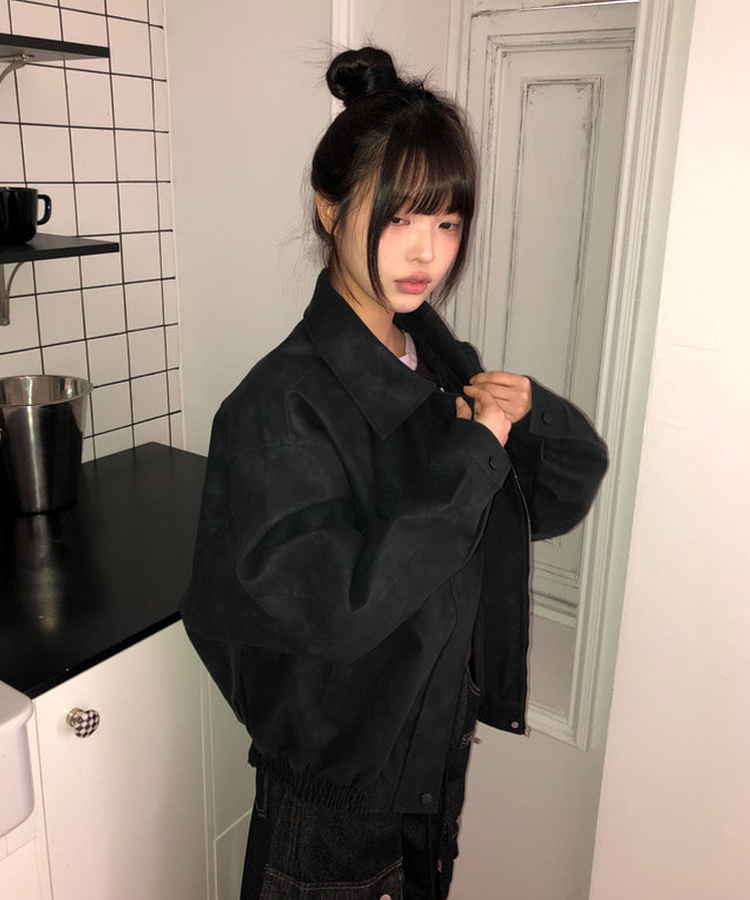 オーバースエードジャケット BLACK