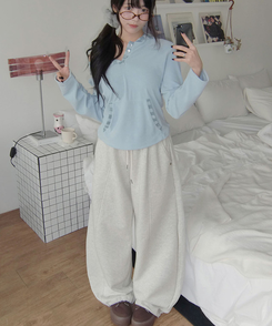 포에 배색 스트라이프 여리핏 후드 버튼 니트 티셔츠 봄신상 봄후드티 소라