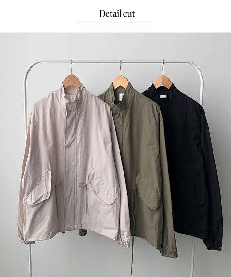 카로 하프 카라 오버 야상 투웨이 버튼 스트링 자켓