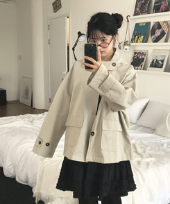 ハイネックショートジャケット Stone