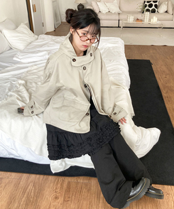 ハイネックショートジャケット Stone