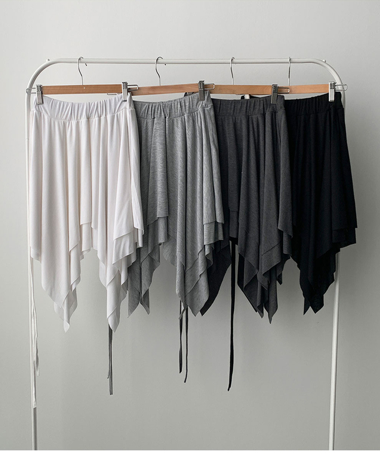 모먼트 언발 레이어드 스트랩 훌 미디 스커트