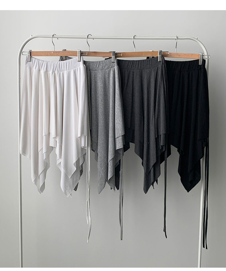 모먼트 언발 레이어드 스트랩 훌 미디 스커트