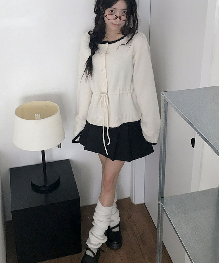 러플 a라인 페이크포켓 플리츠 미니 스커트 블랙