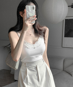 【カップ付き】レースキャミソール IVORY