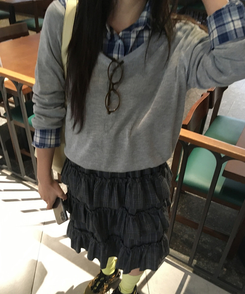 チェックベーシックシャツ BLUE