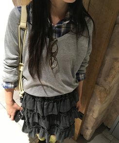 チェックベーシックシャツ BLUE