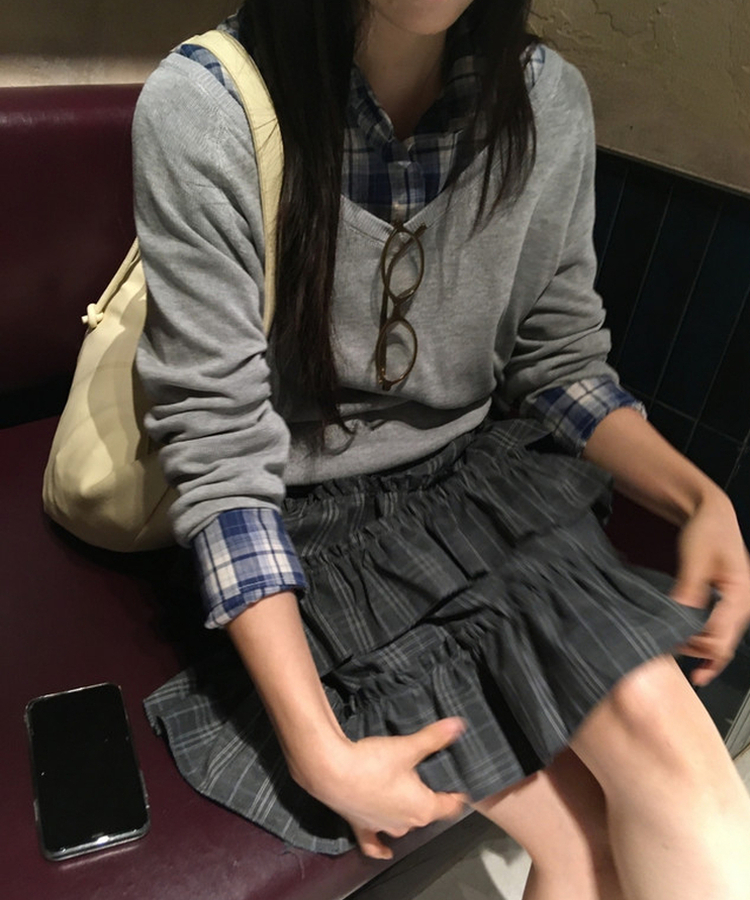 チェックベーシックシャツ BLUE