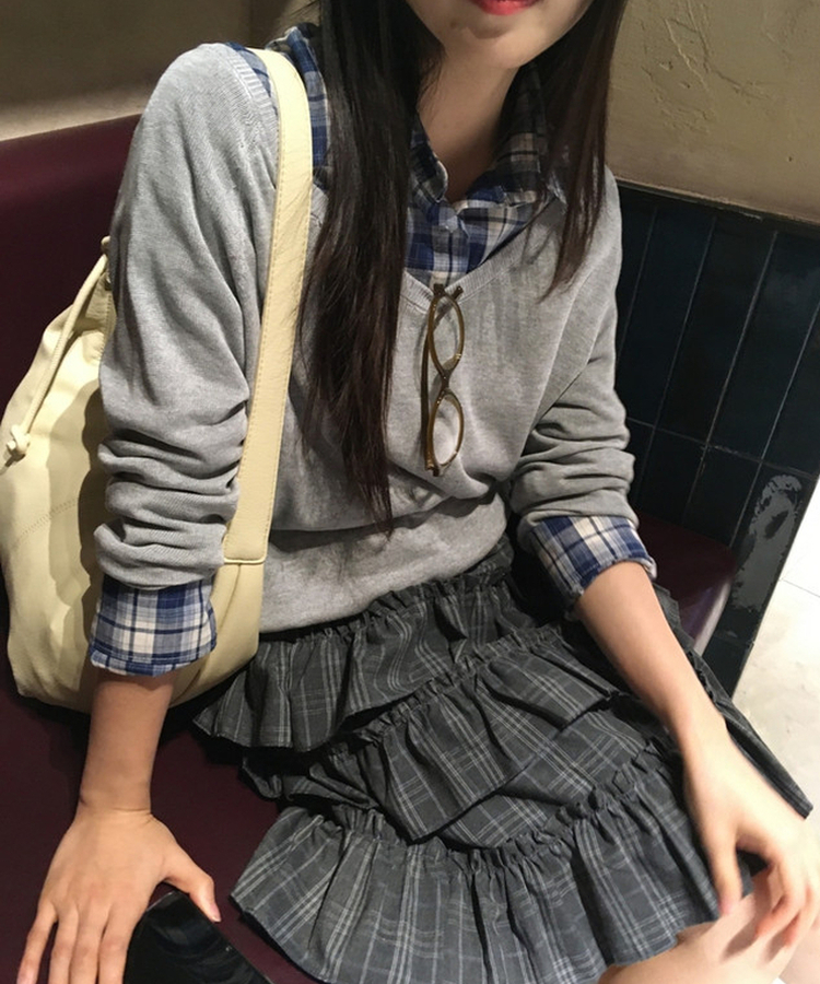 チェックベーシックシャツ BLUE