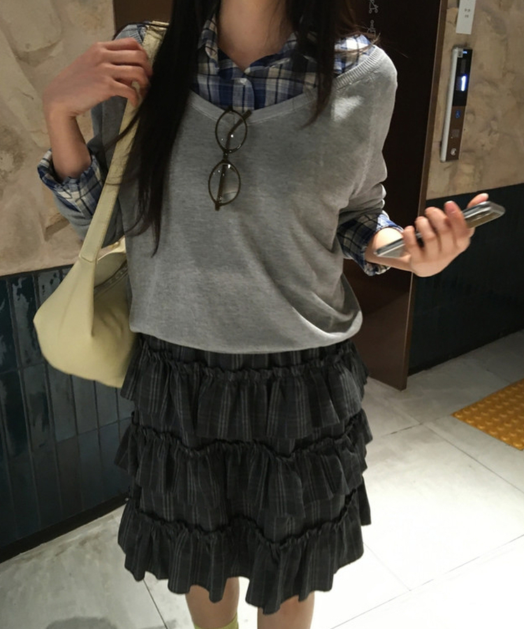 チェックベーシックシャツ BLUE