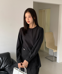 シースルーラップブラウス BLACK