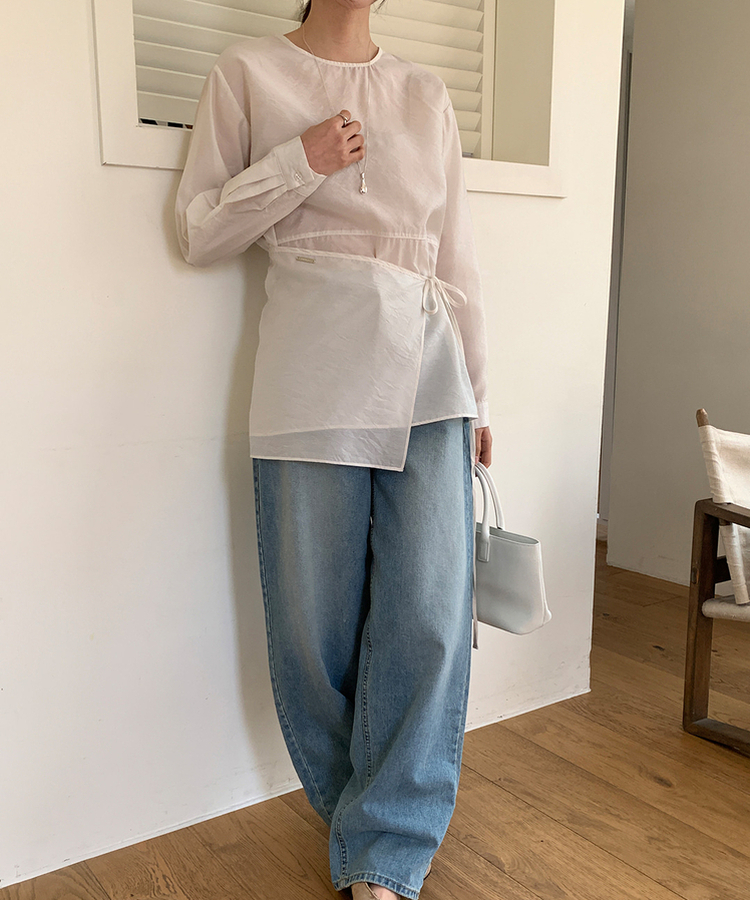 シースルーラップブラウス IVORY