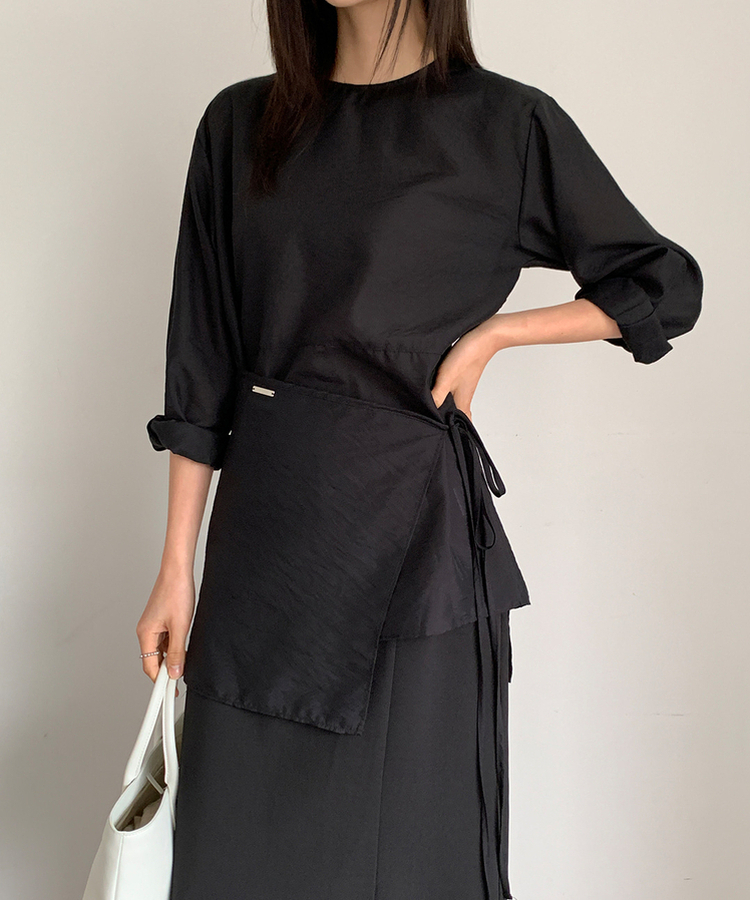 シースルーラップブラウス BLACK