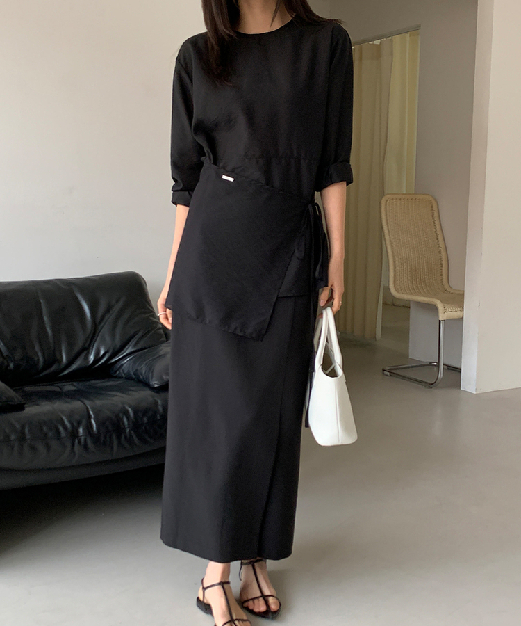 シースルーラップブラウス BLACK