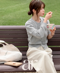 (MADE/イージーウォッシャブル/2type) 2タイプ ラウンド＆Vネック ペンダントカーディガン GRAY