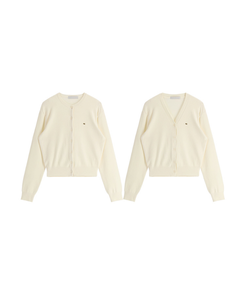 (MADE/イージーウォッシャブル/2type) 2タイプ ラウンド＆Vネック ペンダントカーディガン