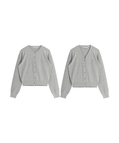 (MADE/イージーウォッシャブル/2type) 2タイプ ラウンド＆Vネック ペンダントカーディガン