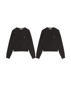 (MADE/イージーウォッシャブル/2type) 2タイプ ラウンド＆Vネック ペンダントカーディガン