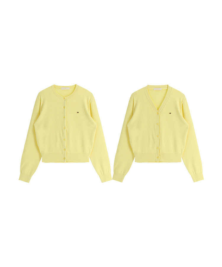 (MADE/イージーウォッシャブル/2type) 2タイプ ラウンド＆Vネック ペンダントカーディガン