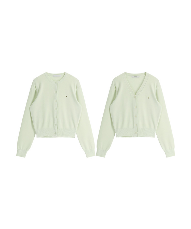 (MADE/イージーウォッシャブル/2type) 2タイプ ラウンド＆Vネック ペンダントカーディガン